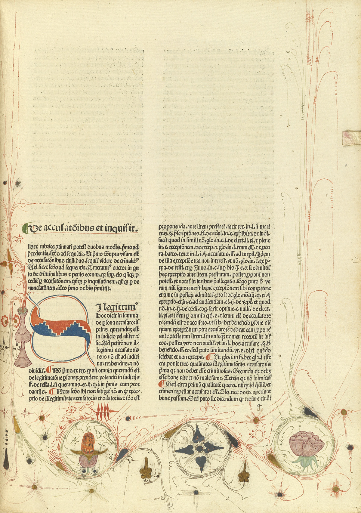 INCUNABULA  PANORMITANUS DE TUDESCHIS, NICOLAUS. Lectura super V libris Decretalium.  Part 6 (of 6), containing books 4 and 5.  1480-81